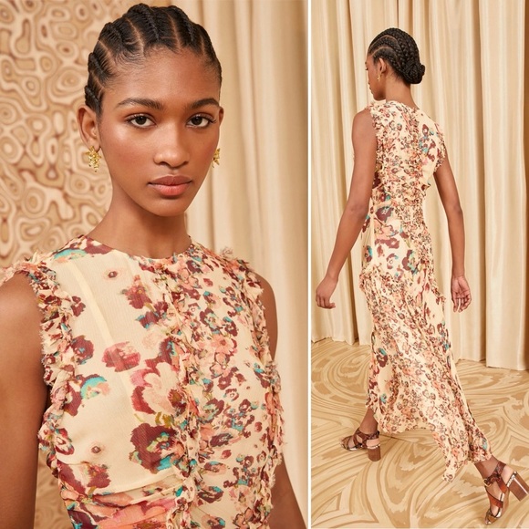 NWOT Ulla Johnson Avrelie
Floral Silk Midi Dress Size 12 - Picture 5 of 9